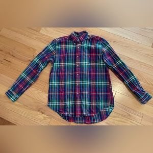 Polo Ralph Lauren Mens Button Down Red Flannel 100% Cotton Classic Fit Large